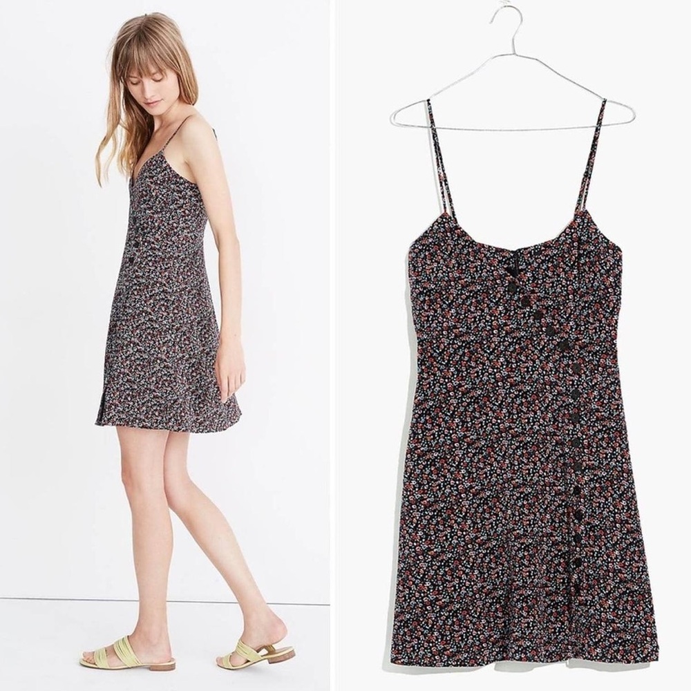 NWT Madewell silk button wrap dress 2
